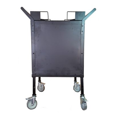 Adjustable Height single Hydration & Utility Cart (heavy duty steel). Custom vinyl wrap included on the front and two side panels